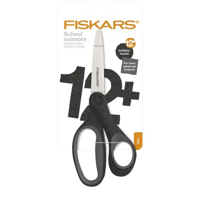 Forbici scuola softgrip 18 cm nero glitterato - Fiskars