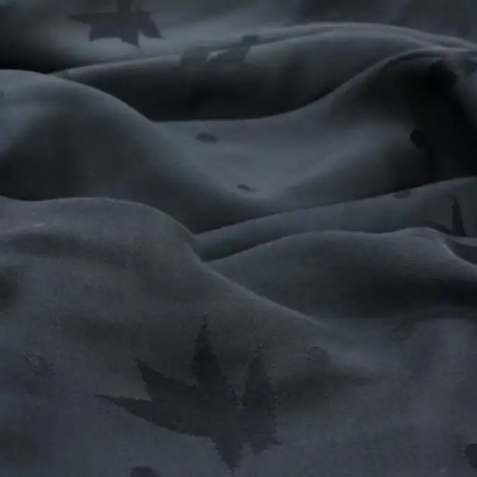 Tessuto jacquard in viscosa Streli blu inchiostro - Eglantine e Zoé