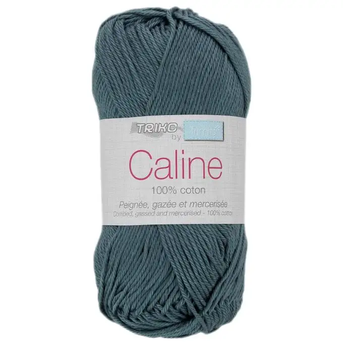 Gomitolo filato Caline 50g 100% cotone mercerizzato - Col. 163 Blu tempesta