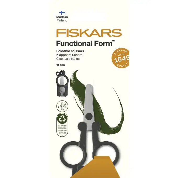 Forbici da viaggio pieghevoli functional form renew 11 cm - fiskars