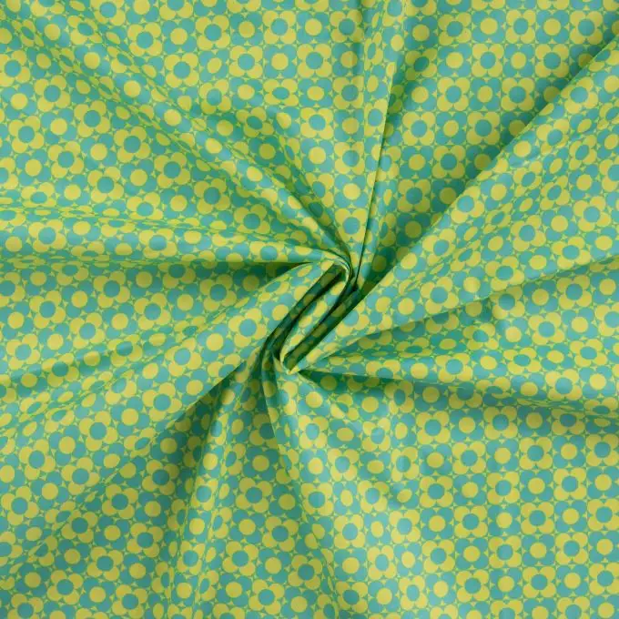 Tessuto cretonne fine rivestito stampa fiore astratto retro verde