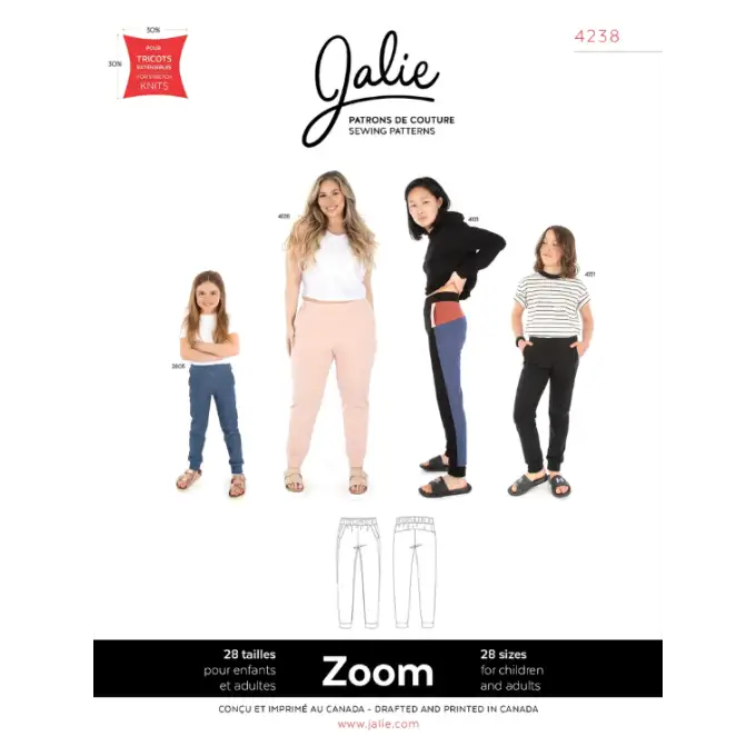 Modello Jalie 4238 Zoom pantaloni jogging moderni bambino adulto