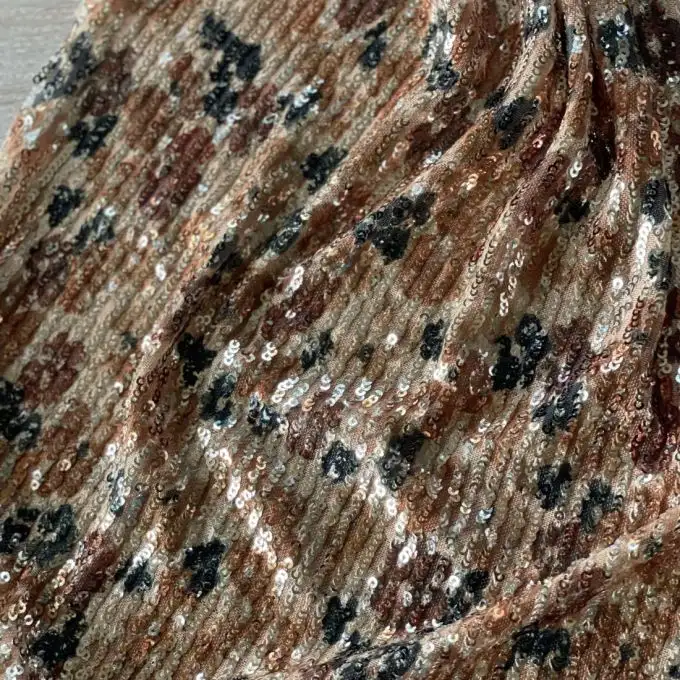 Tessuto in paillettes morbido stampato leopardato - Atelier Vingtsept