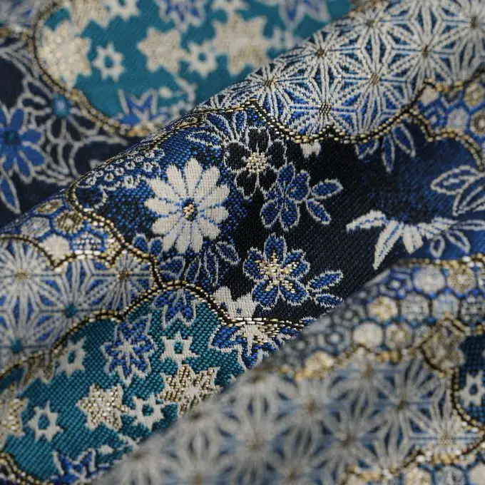 Tessuto jacquard nuvola blu