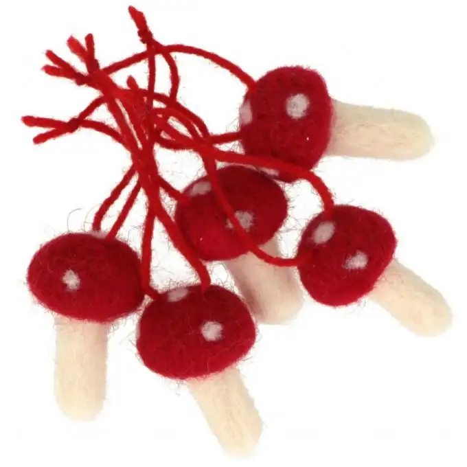 Decorazione feltro fungo x5