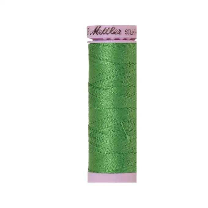 Bobina di filo mettler silk finish cotone 150m verde prato col. 1314