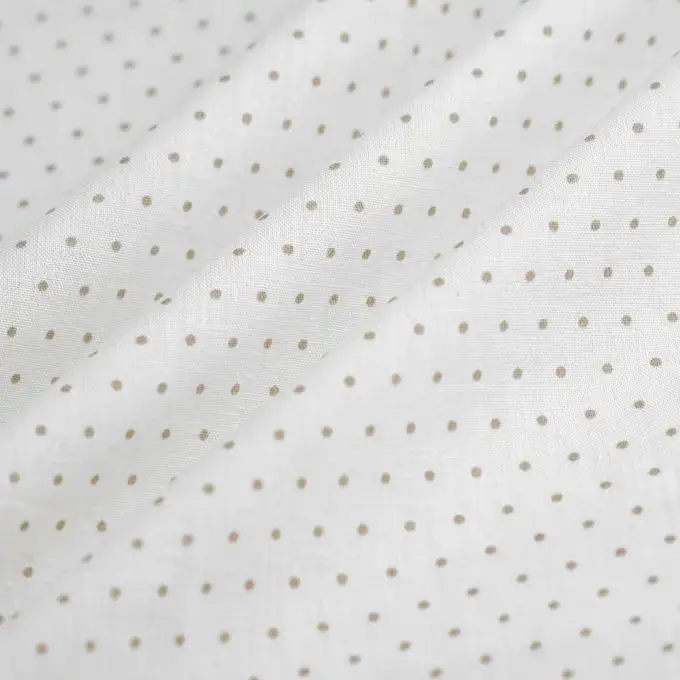 Tessuto cretonne pois piccoli taupe