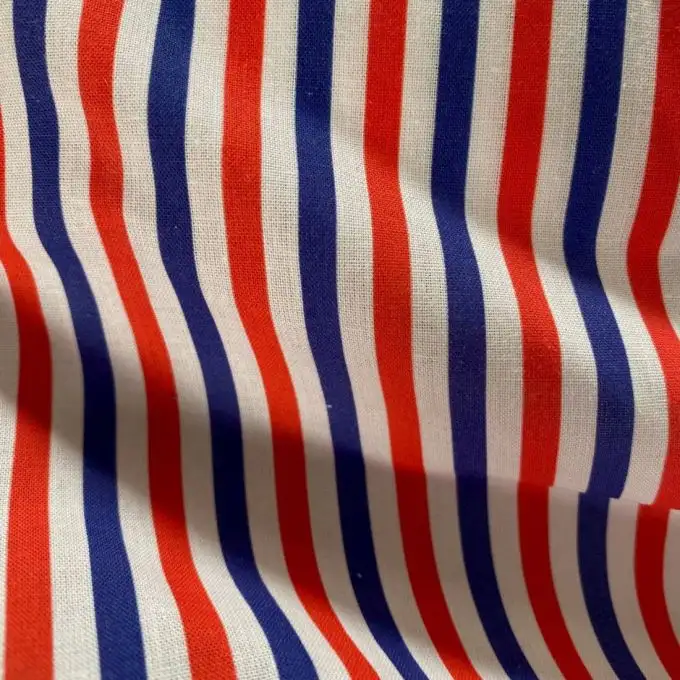 Tessuto cotone righe tricolore