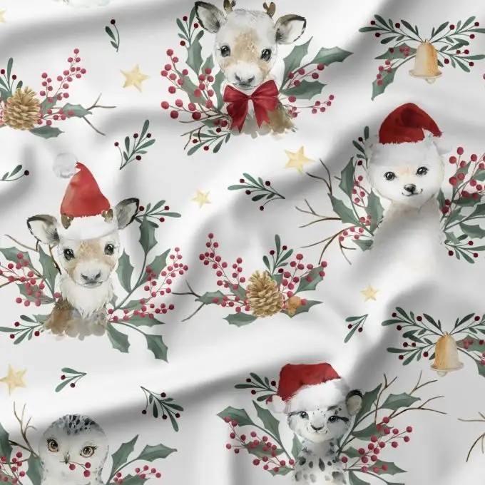 Tessuto di cotone stampato Baby Christmas – Certificato Oeko-Tex®