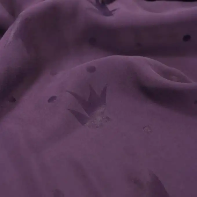 Tessuto jacquard in viscosa Streli viola - Eglantine e Zoé