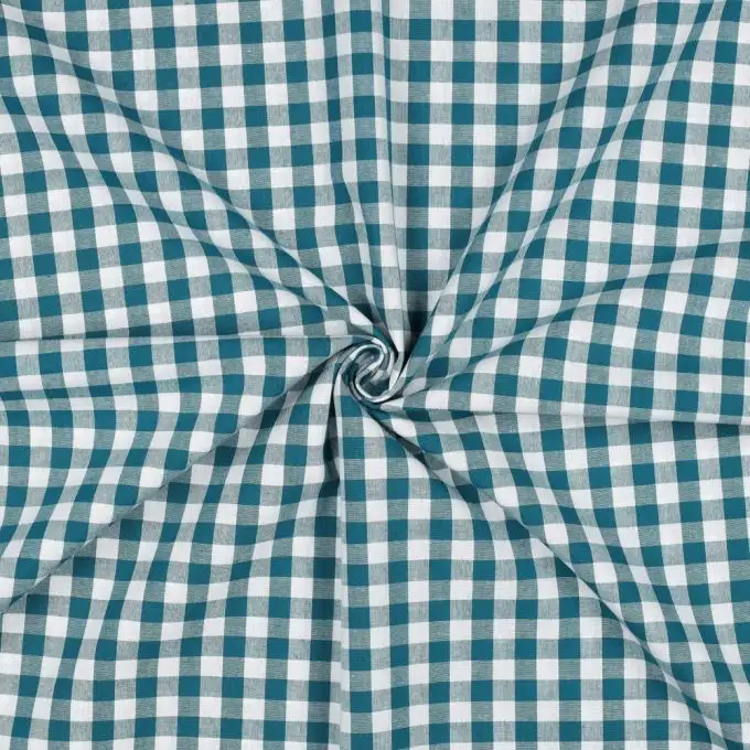 Tessuto vichy petrolio