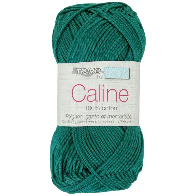 Gomitolo filato per maglieria Caline 50g 100% cotone mercerizzato - Col. 134 Verde Smeraldo