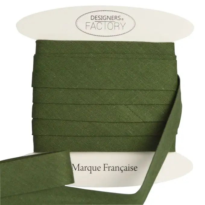 Nastri in sbieco in cotone verde cachiper 5 metri - designers-factory