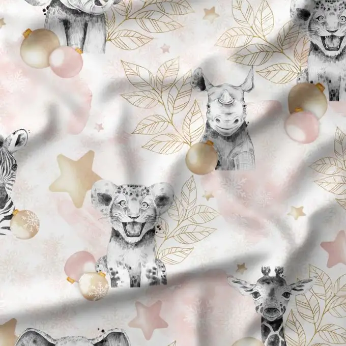 Tessuto di cotone stampato Savane Pastel Rosa – Bambini – Certificato Oeko-Tex®