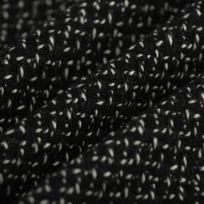 Tessuto tweed 50 lana nero ecru