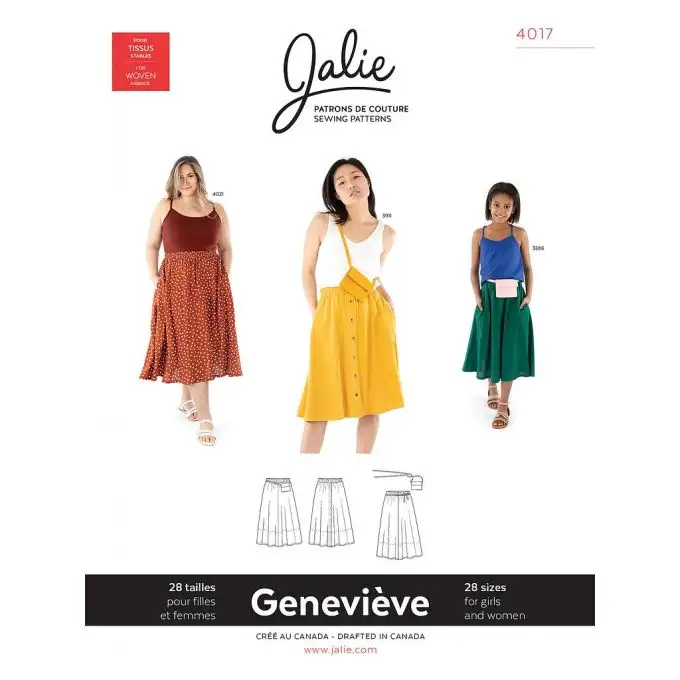 Modello Jalie 4017 Geneviève gonna ampia elastico bambino adulto