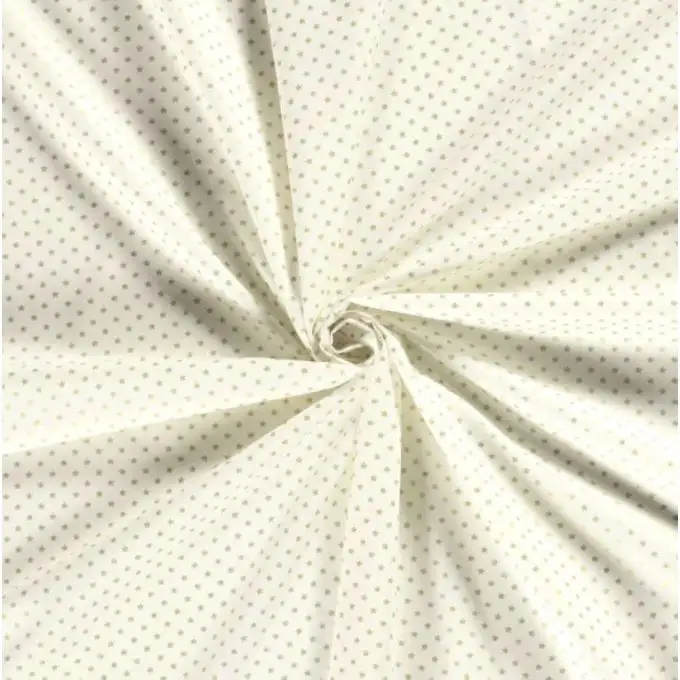 Tessuto cotone natalizio stella dorata ecru