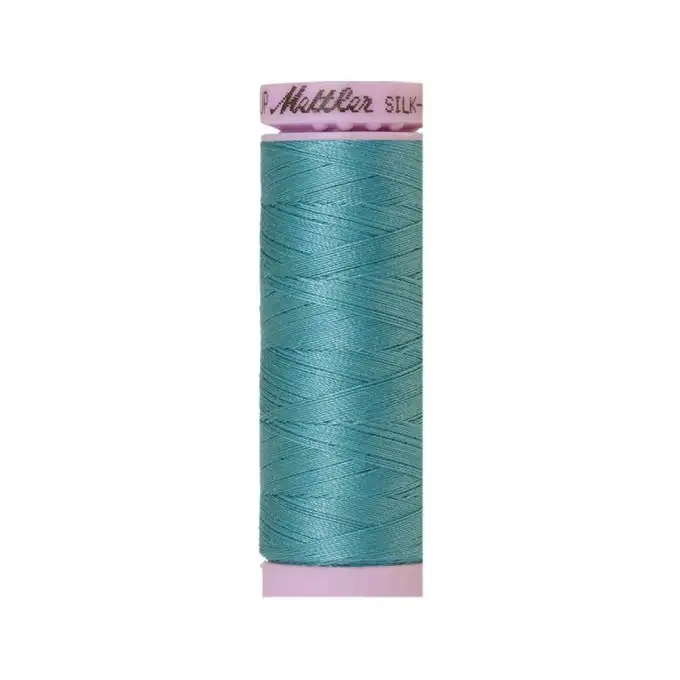 Bobina di filo mettler silk finish cotone 150m blu aqua col 0611