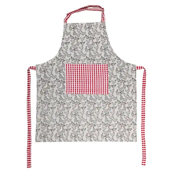 Grembiule vichy gallina rossa 70x85cm