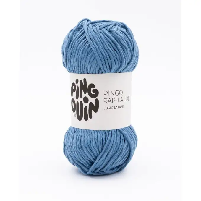 Pelote di filato per maglieria raphia like blu jeans pingouin