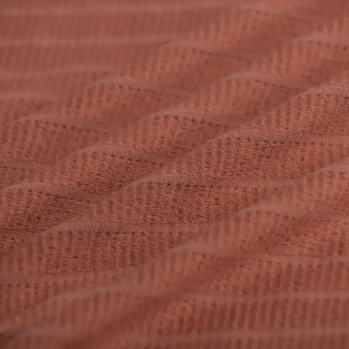 Tessuto rete poliestere viscosa elastan unito terracotta