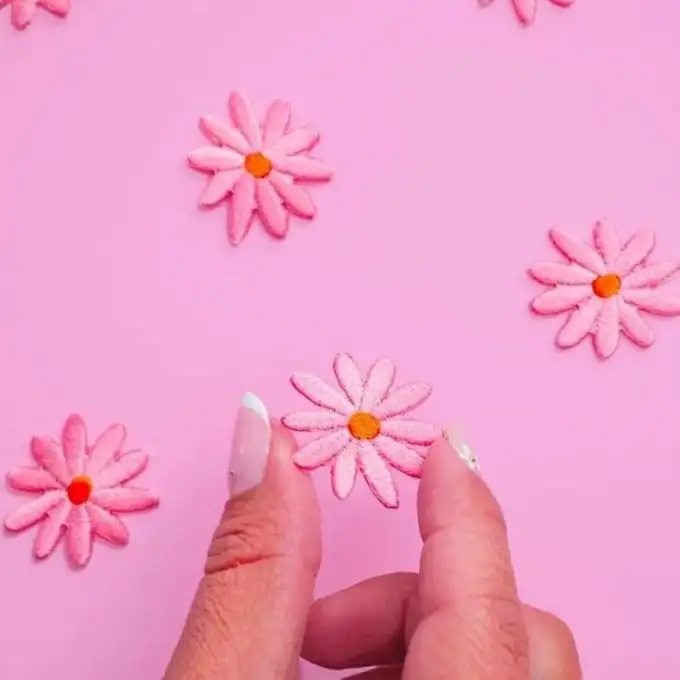 Mini patch termoadesivo margherita rosa - Maliziosa