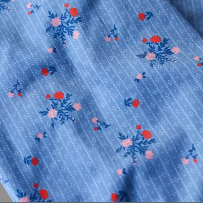 Tessuto satin cotone simfonia blu - Lise Tailor