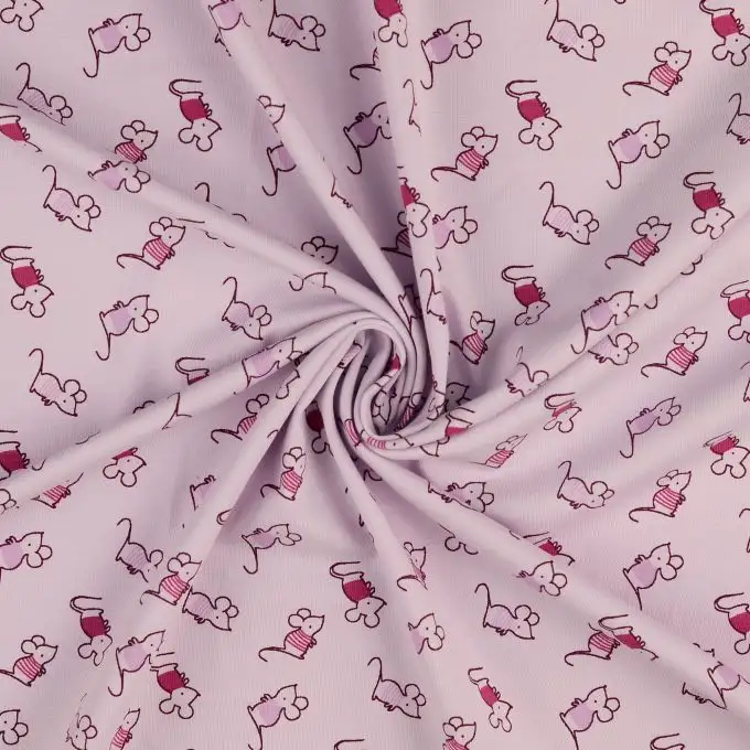 Maglia jersey cotone stampata topolino rosa