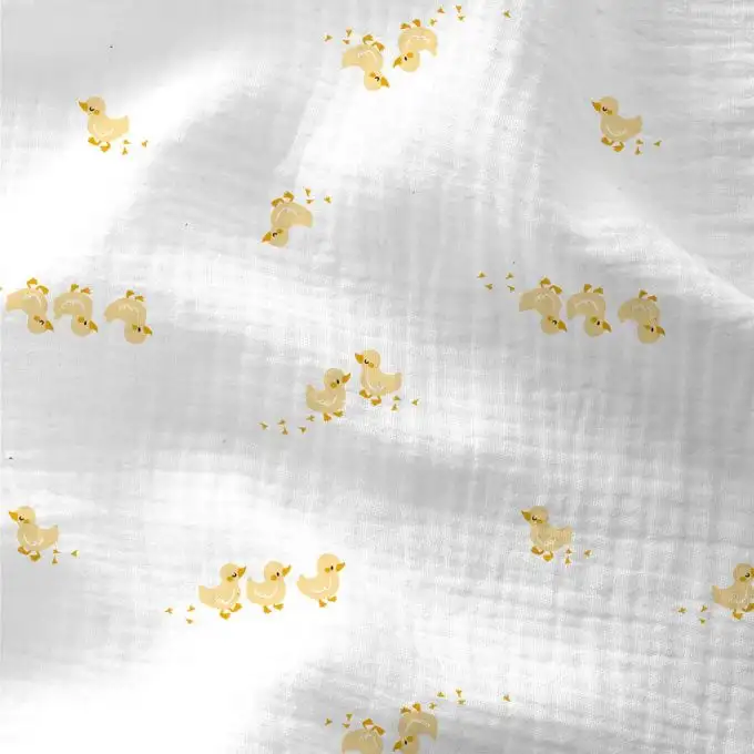 Tessuto doppio garza cannetti giallo bianco