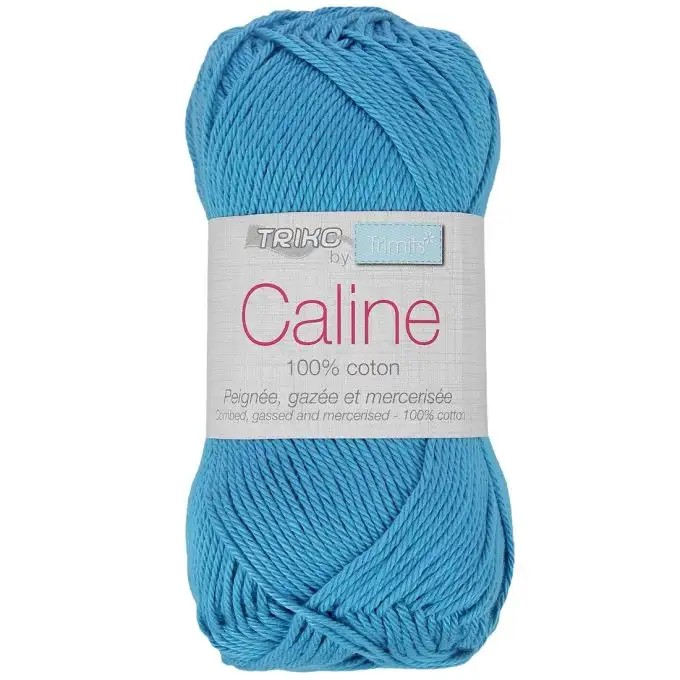 Palla di filato Caline 50g 100% cotone mercerizzato - Col. 142 Blu Cielo