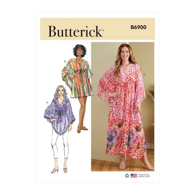 Patron Butterick B6900B5 Abito e tunica ampia Donna 36-44
