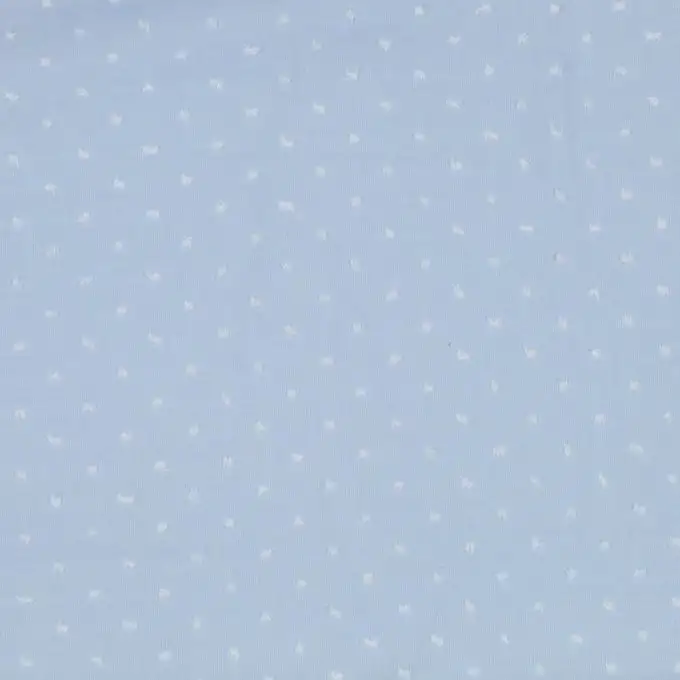 Tessuto voile di cotone plumetis bicolore blu cielo bianco