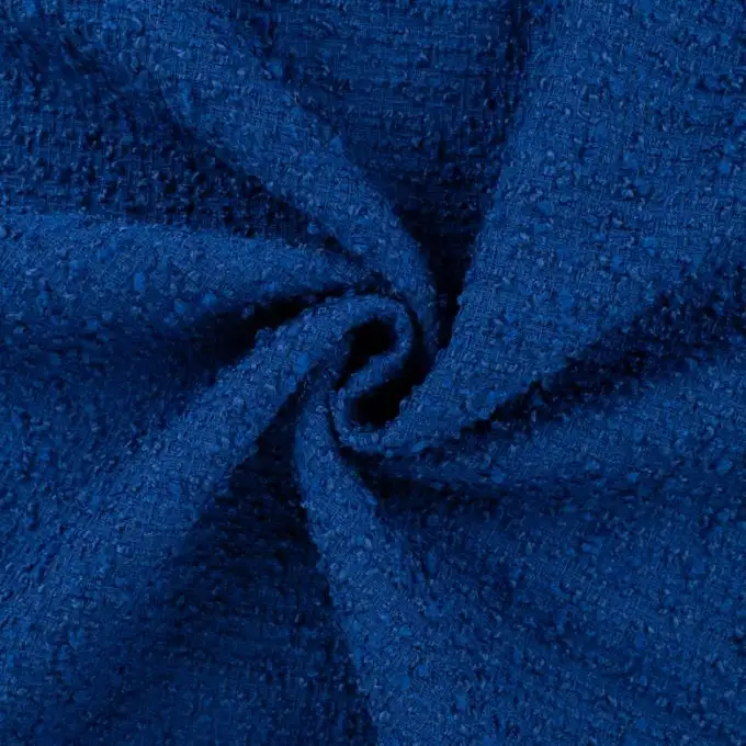 Tessuto tweed righe testurizzate blu