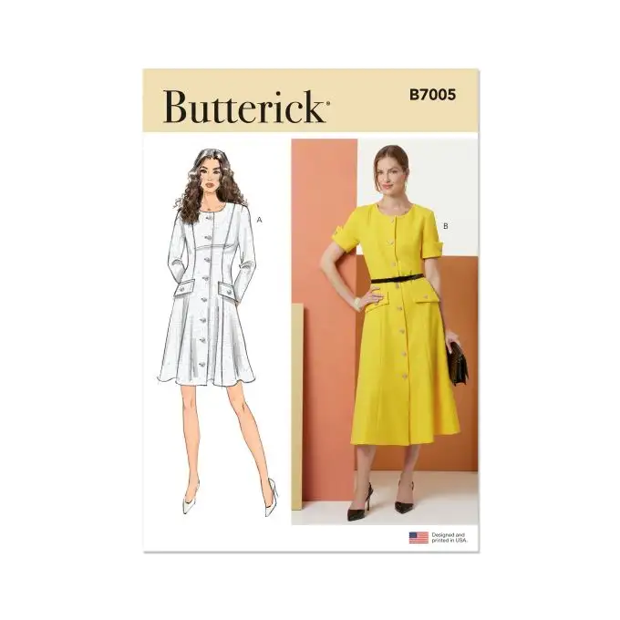 Modello Butterick B7005E5 Abito svasato Donna 42 al 50
