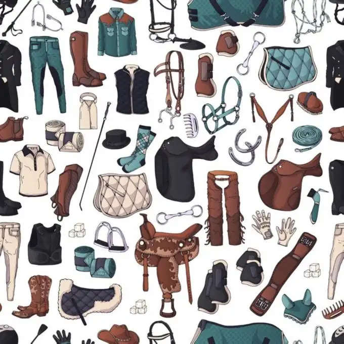 Tessuto patchwork con motivi cavalli