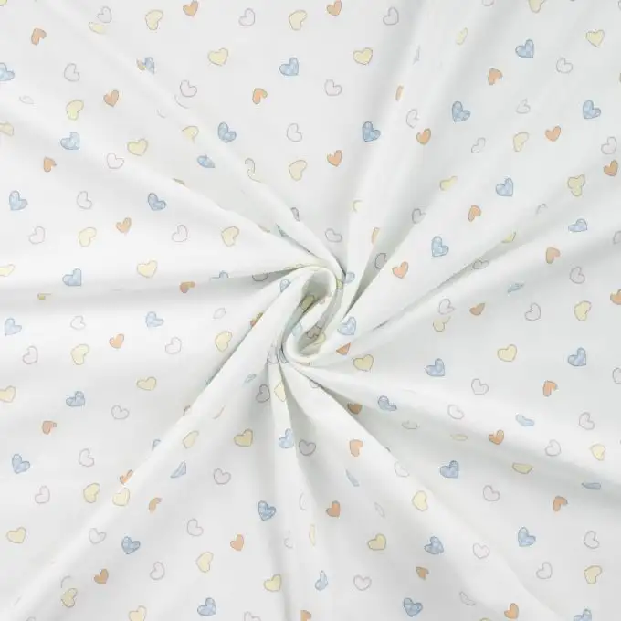 Maglia jersey cotone stampata multi cuori pastello multicolor