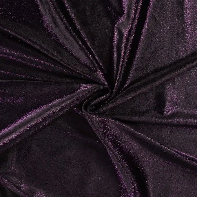 Tessuto velluto brillante viola