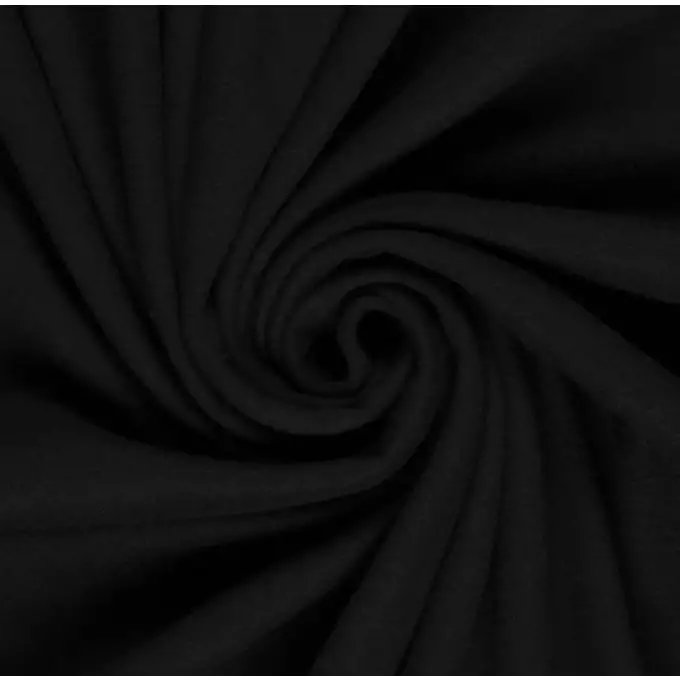 Tessuto felpato morbido e pesante nero uniforme