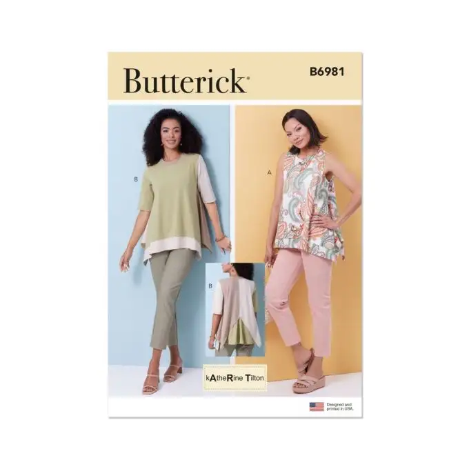Modello Butterick B6981A Donna Tunica dal 34 al 52