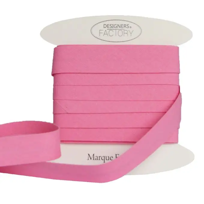 Nastri in sbieco in cotone rosa perper 10 metri - designers-factory