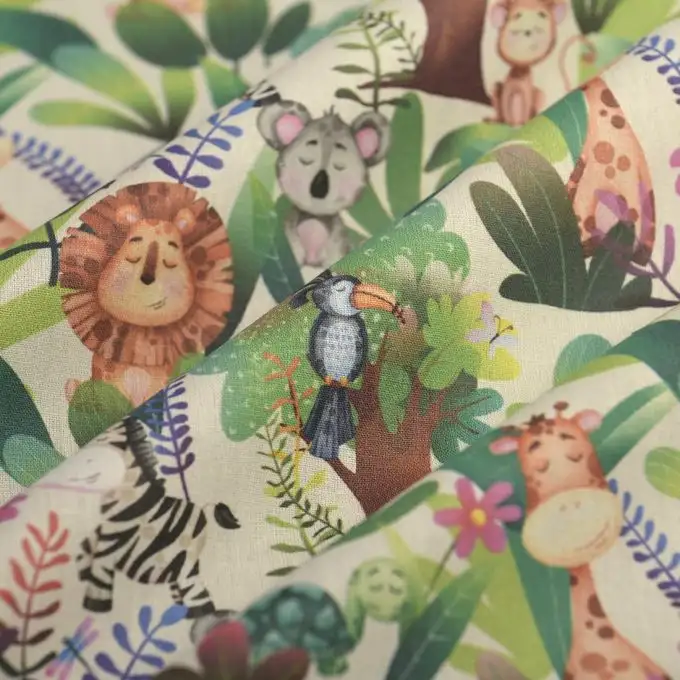 Tessuto cretonne dig Babyexo verde