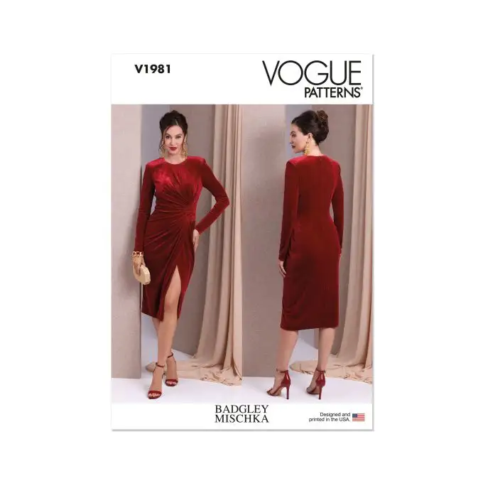 Modello Vogue V1981A5 Donna Abito aderente 34 a 42