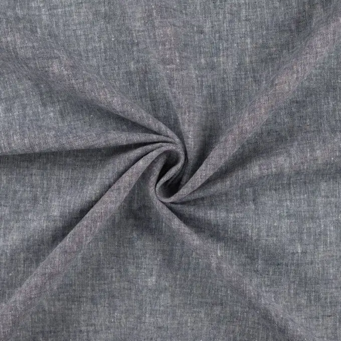 Tessuto cotone lino mélange blu jeans