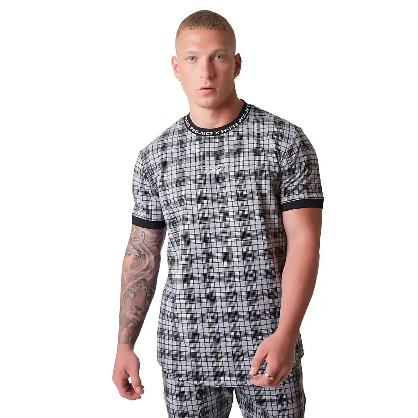 T-shirt a maniche corte a scacchi Project X Paris