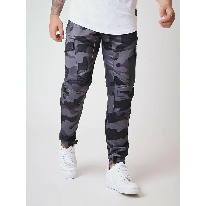 Pantaloni da jogging con motivo camouflage, inserti biker Project X Paris [Misura S]
