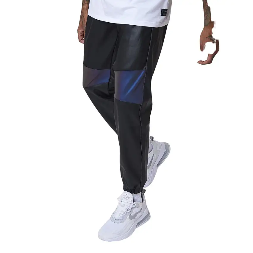 Pantaloni da jogging in ecopelle con inserti riflettenti Project X Paris