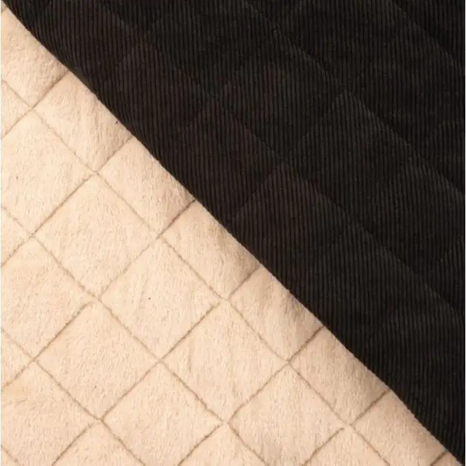 Tessuto trapuntato velluto nero morbido