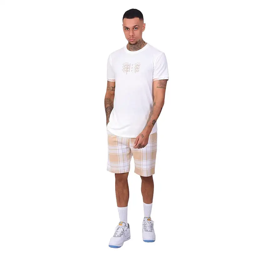 T-shirt con triplo risvolto ricamato a scacchi Project X Paris