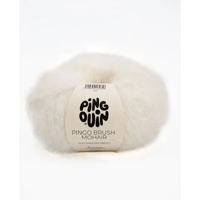 Gomitolo di filato per maglieria Brush mohair ecru - Pingouin