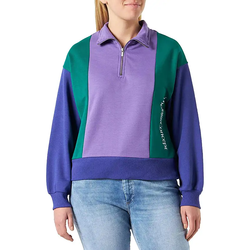 Felpa donna con mezza zip TheJoggConcept Jcsafine - Retro